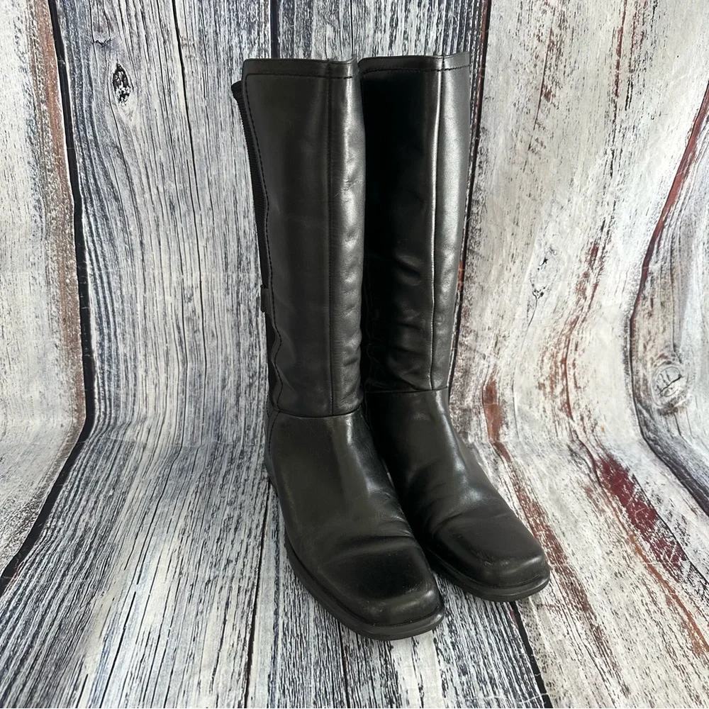 Vintage 90’s Worthington Square Toe Black Leather Tall Boots - Picture 2 of 9